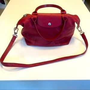 Longchamp red leather bag